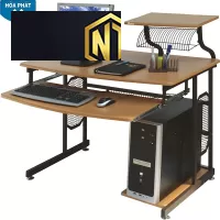 Bàn máy tính khung thép sơn tĩnh điện kết hợp gỗ ép chân không BMT46